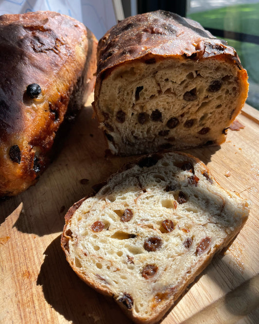 Cinnamon Raisin Swirl Sourdough Loaf